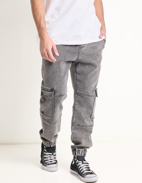 Jeans cargo slim Non Stop lavado bitono para hombre