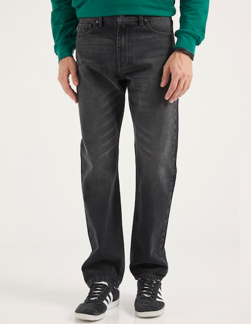 Jeans straight deslavado para hombre