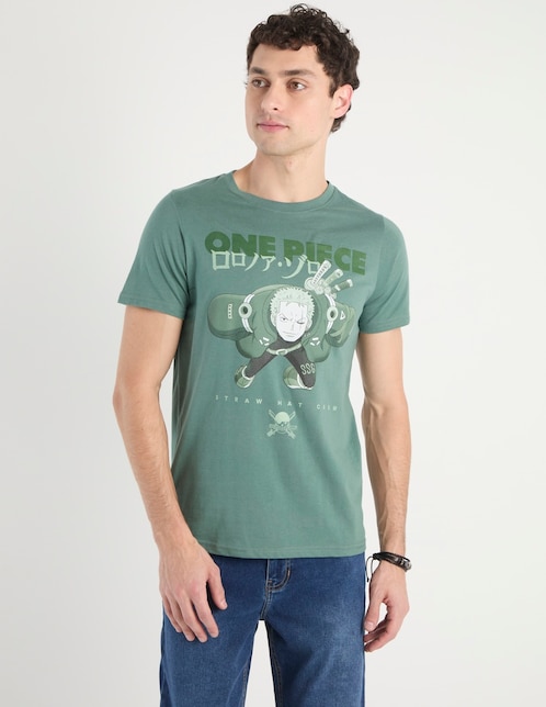 Playera One Piece cuello redondo para hombre