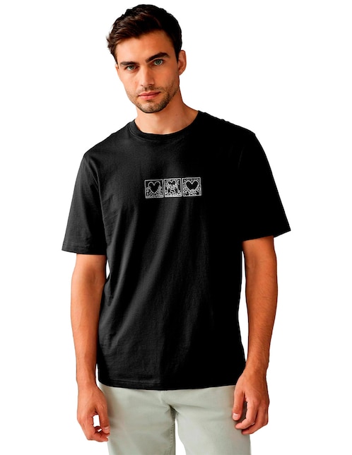 Playera Keith Haring cuello redondo para hombre