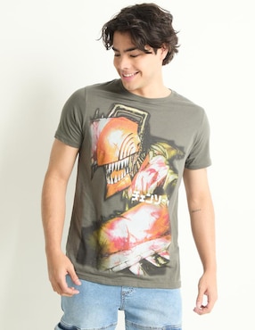 Playera Chainsaw Man Cuello Redondo Para Hombre