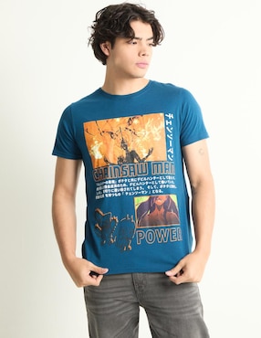 Playera Chainsaw Man Cuello Redondo Para Hombre