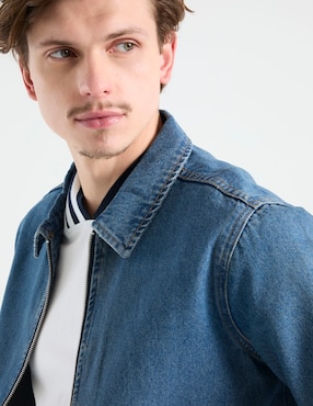 Chamarra bomber Non Stop de mezclilla con bolsillos para hombre