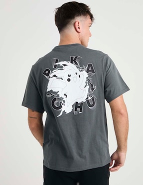 Playera Pokémon Pikachu cuello redondo para hombre