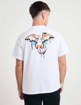 Playera Pokémon Charizard cuello redondo para hombre