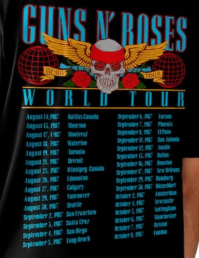 Playera Bravado Guns and Roses cuello redondo para hombre