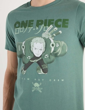 Playera One Piece cuello redondo para hombre