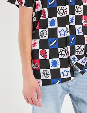 Camisa casual Paramount Spider-Man de algodón manga corta para hombre