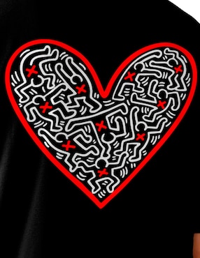 Playera Keith Haring cuello redondo para hombre