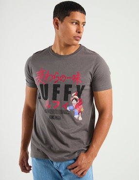Playera One Piece cuello redondo para hombre