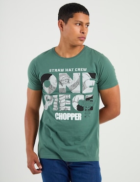Playera One Piece cuello redondo para hombre