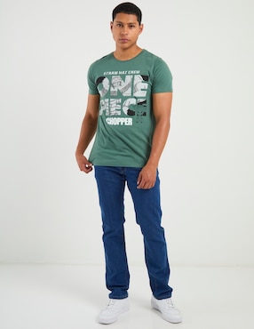 Playera One Piece cuello redondo para hombre