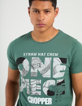 Playera One Piece cuello redondo para hombre