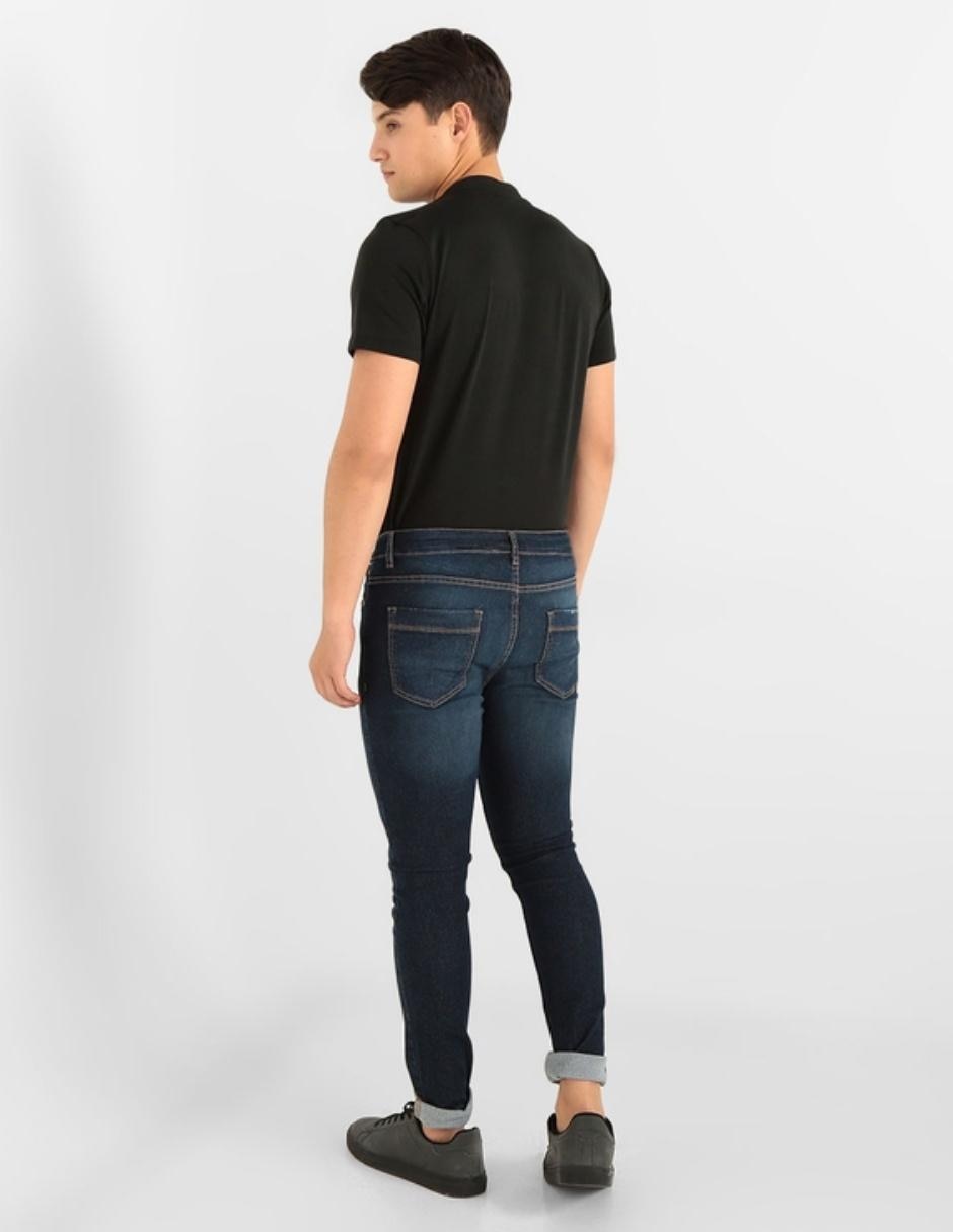 Jeans skinny lavado stone wash para hombre 5