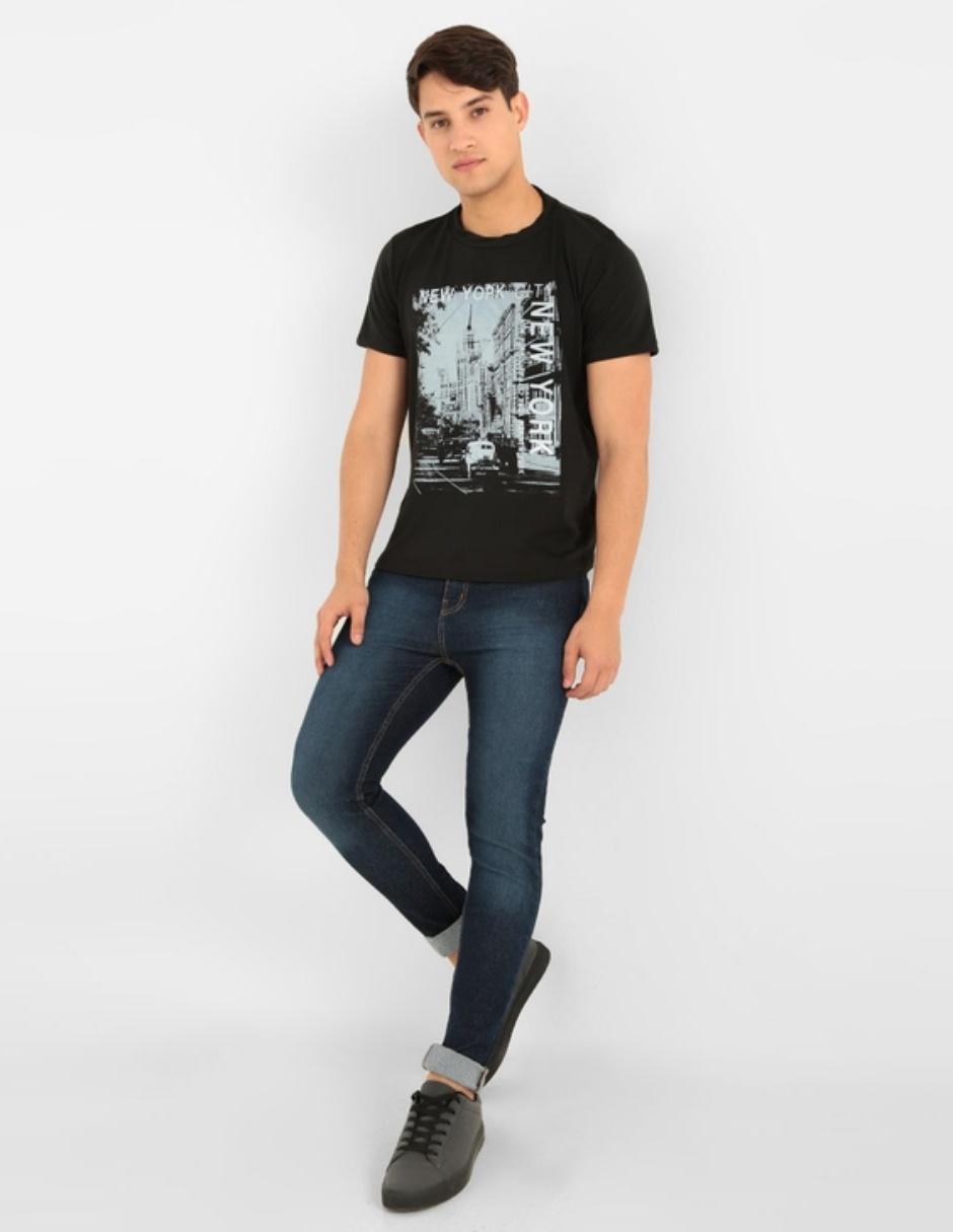 Jeans skinny lavado stone wash para hombre 6