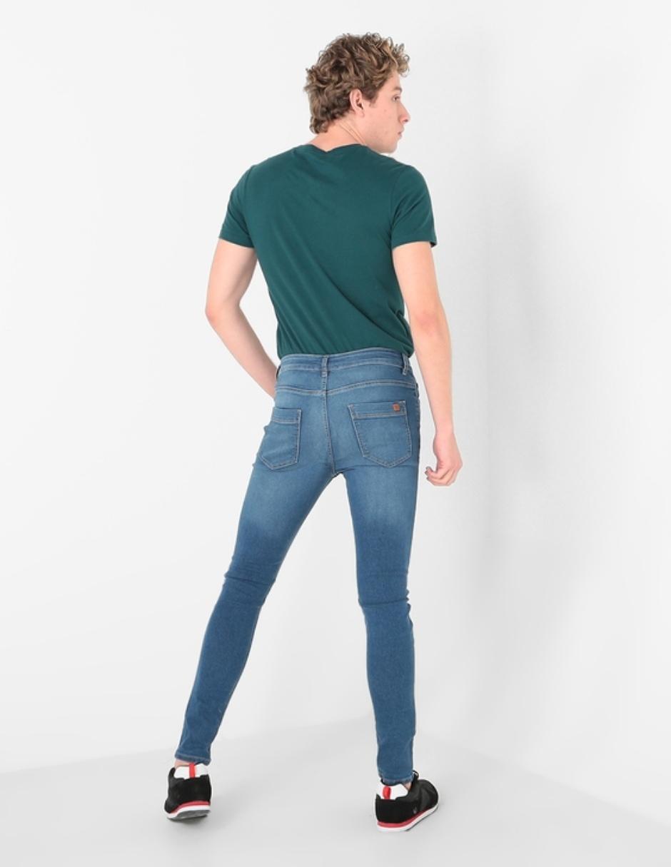 Jeans skinny lavado stone wash para hombre 6