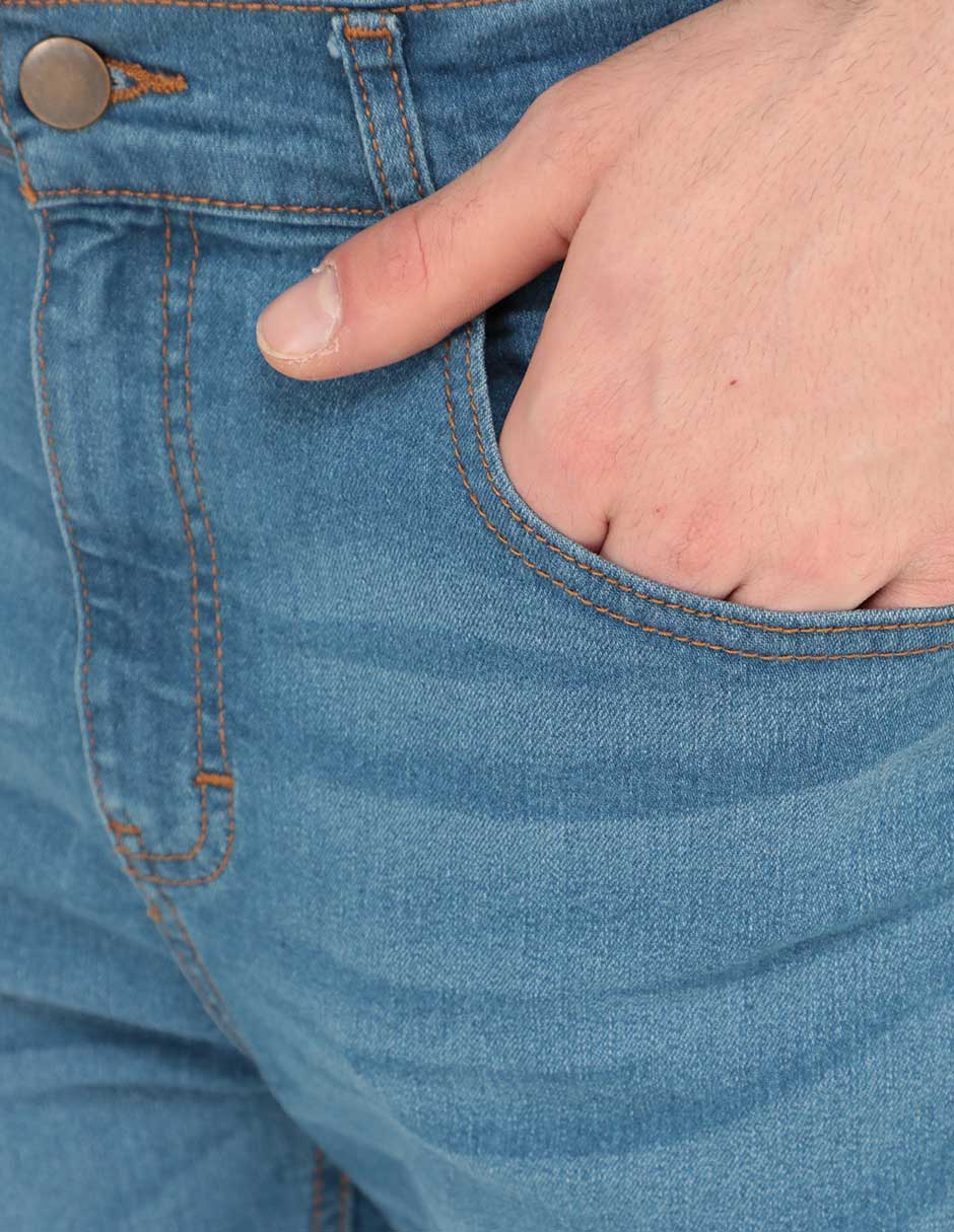 Jeans slim lavado sand blast para hombre 7