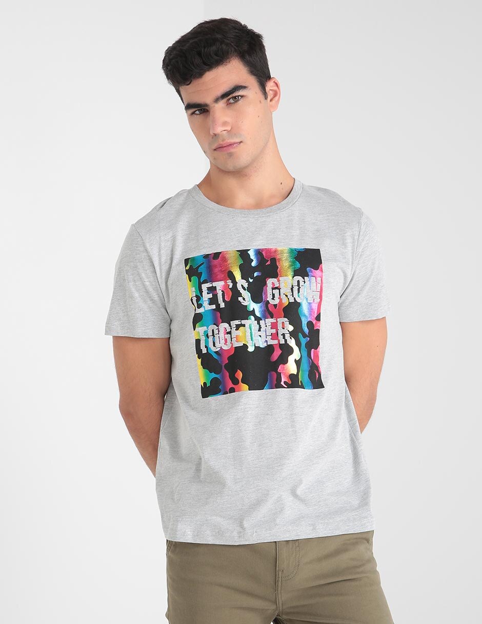 Playera Non Stop cuello redondo estampado jaspeado para hombre en SB