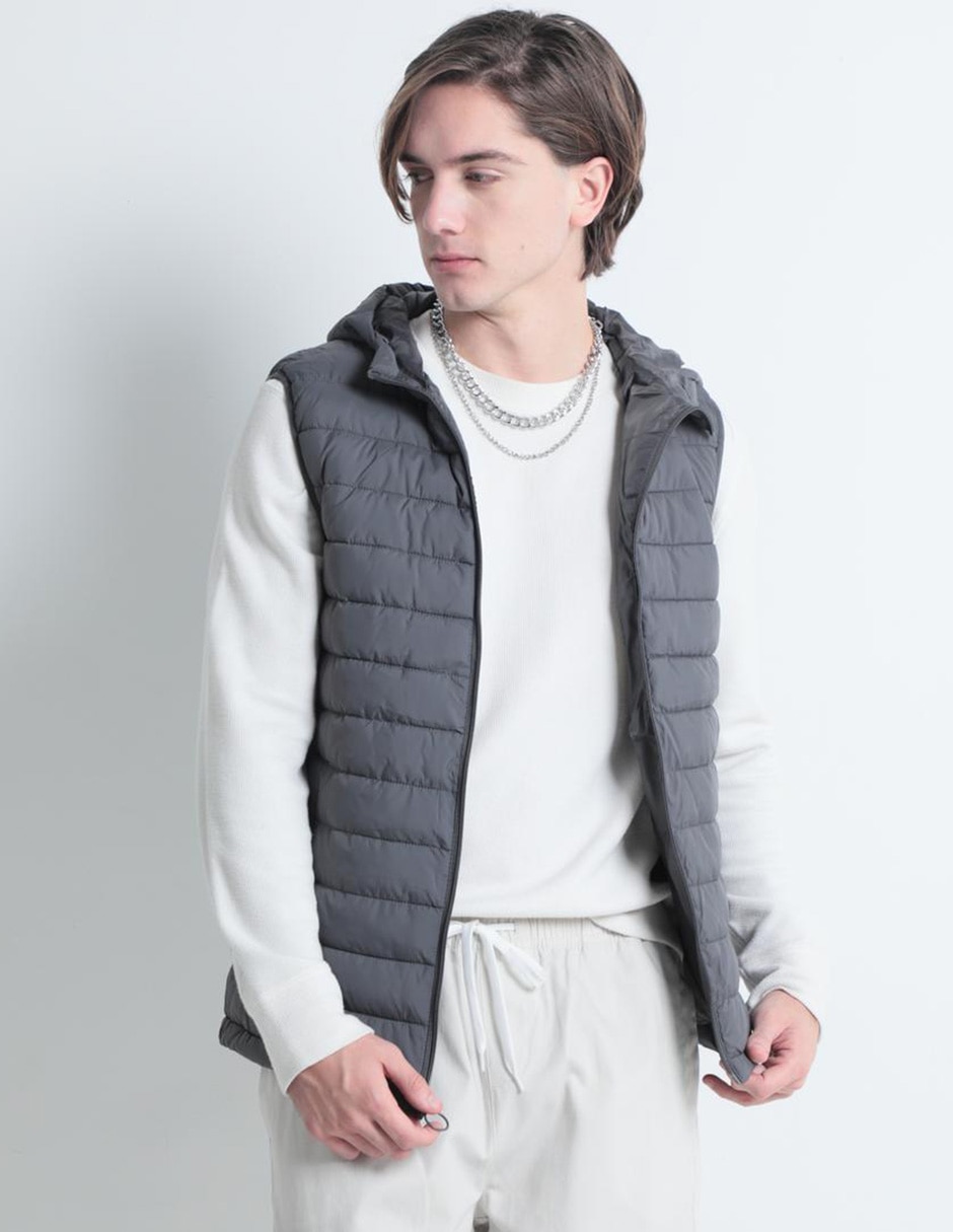 CHALECO NON STOP, M, GRIS OBSCURO LISO