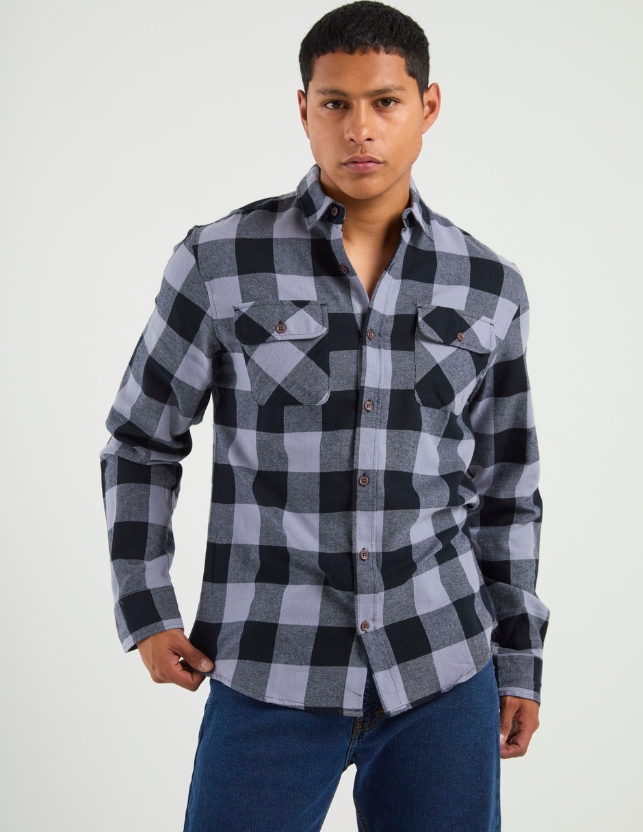 Camisa casual manga larga para hombre 2