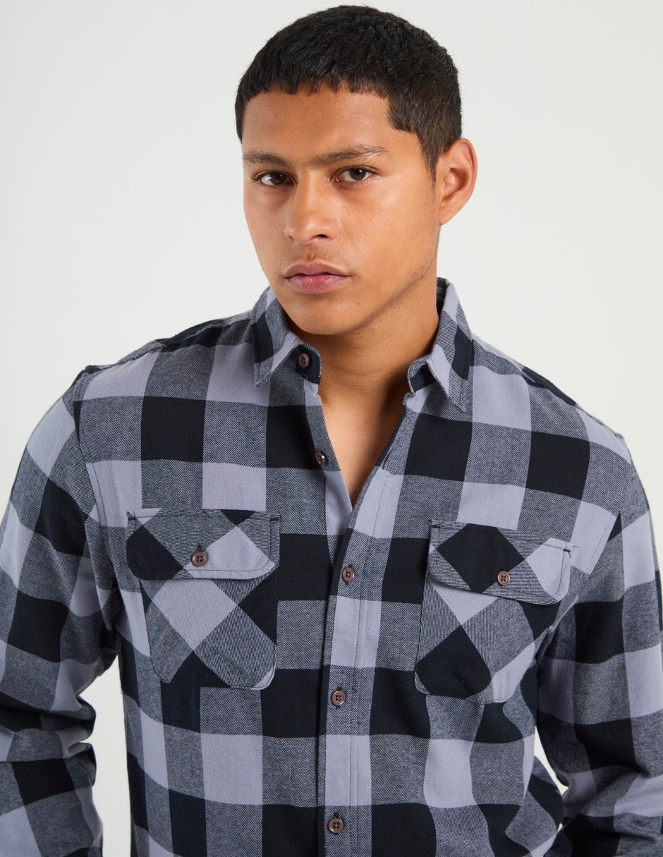 Camisa casual manga larga para hombre 5