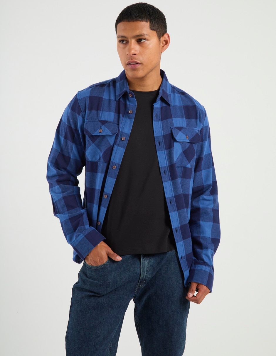 Camisa casual manga larga para hombre