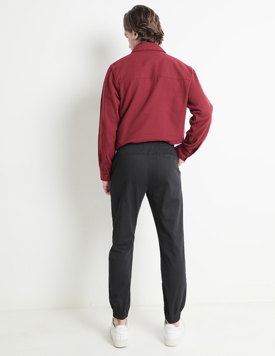 PANTALON NON STOP, M, NEGRO LISO RECTO