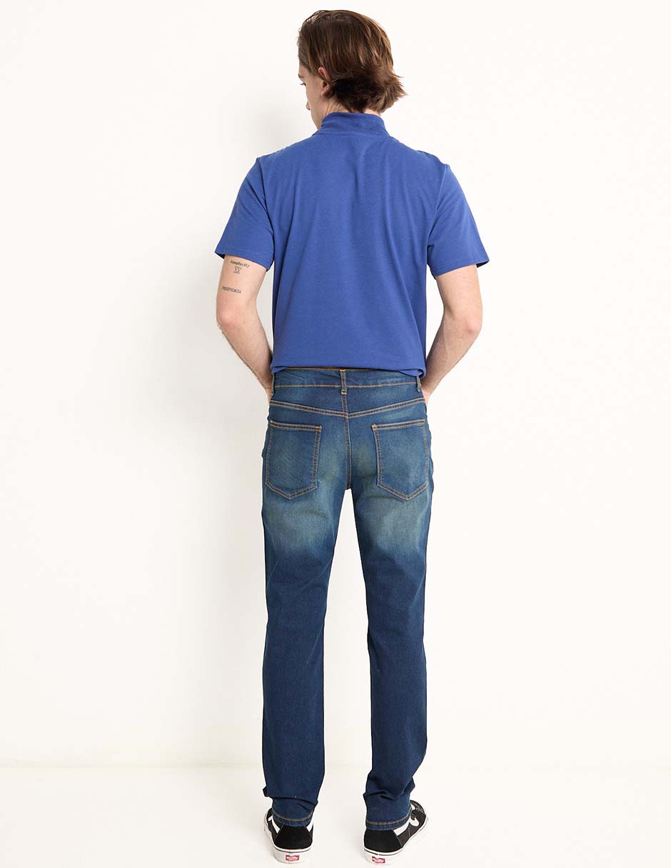 Jeans slim deslavado para hombre 2