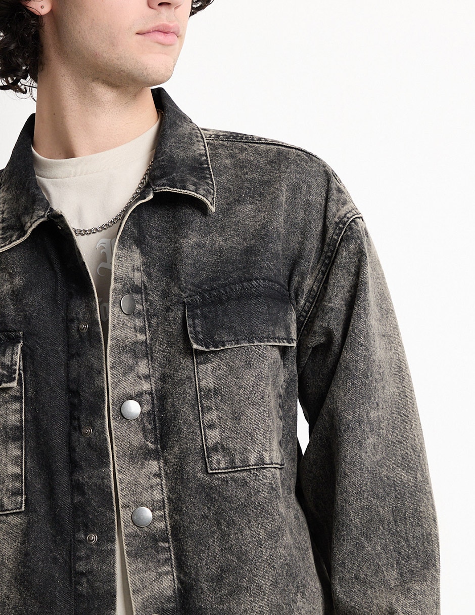 Chamarra Denim de mezclilla para hombre 4