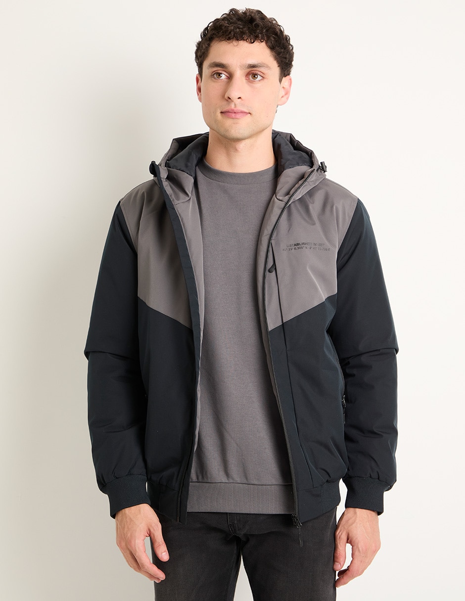Chamarra bomber con capucha para hombre 1