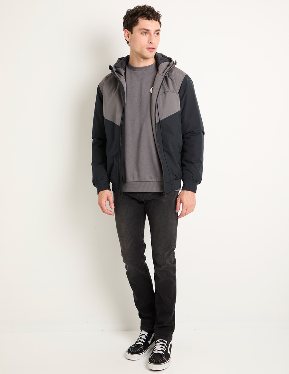 Chamarra bomber con capucha para hombre 3