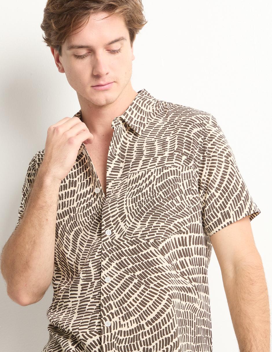 Camisa casual de algodón manga corta para hombre 4