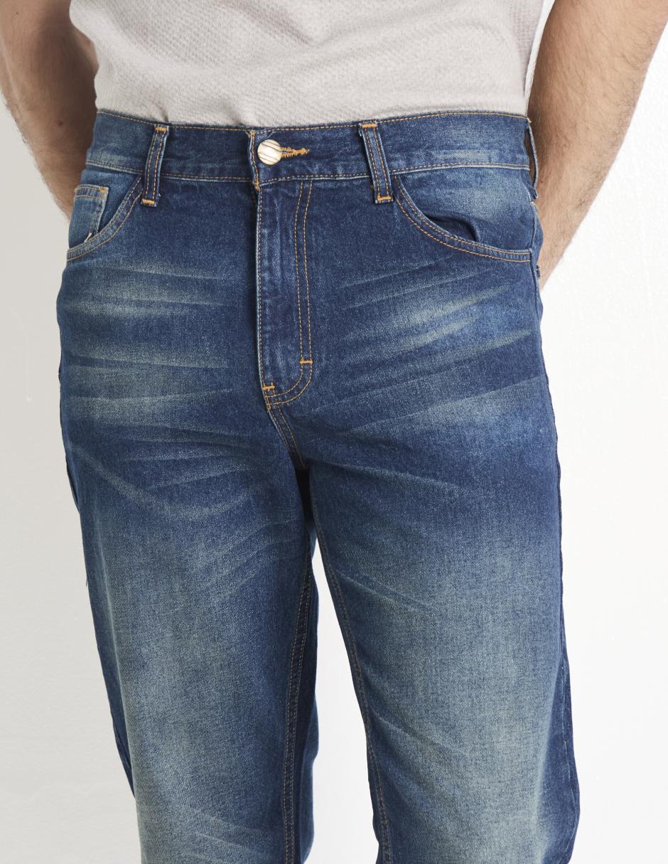 Jeans straight lavado claro para hombre 4
