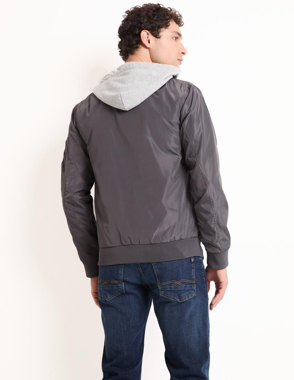 Chamarra bomber capucha desmontable para hombre 2