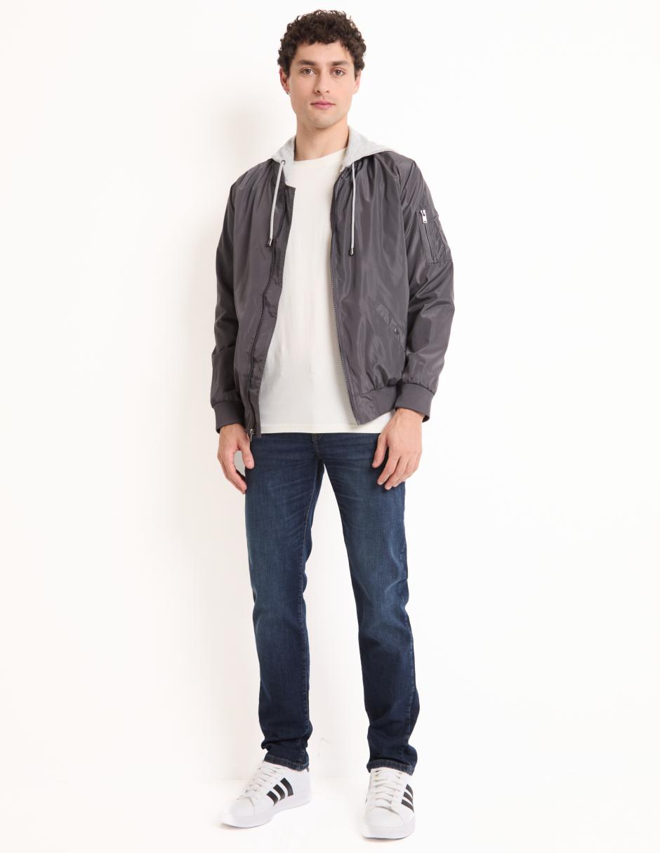 Chamarra bomber capucha desmontable para hombre 3
