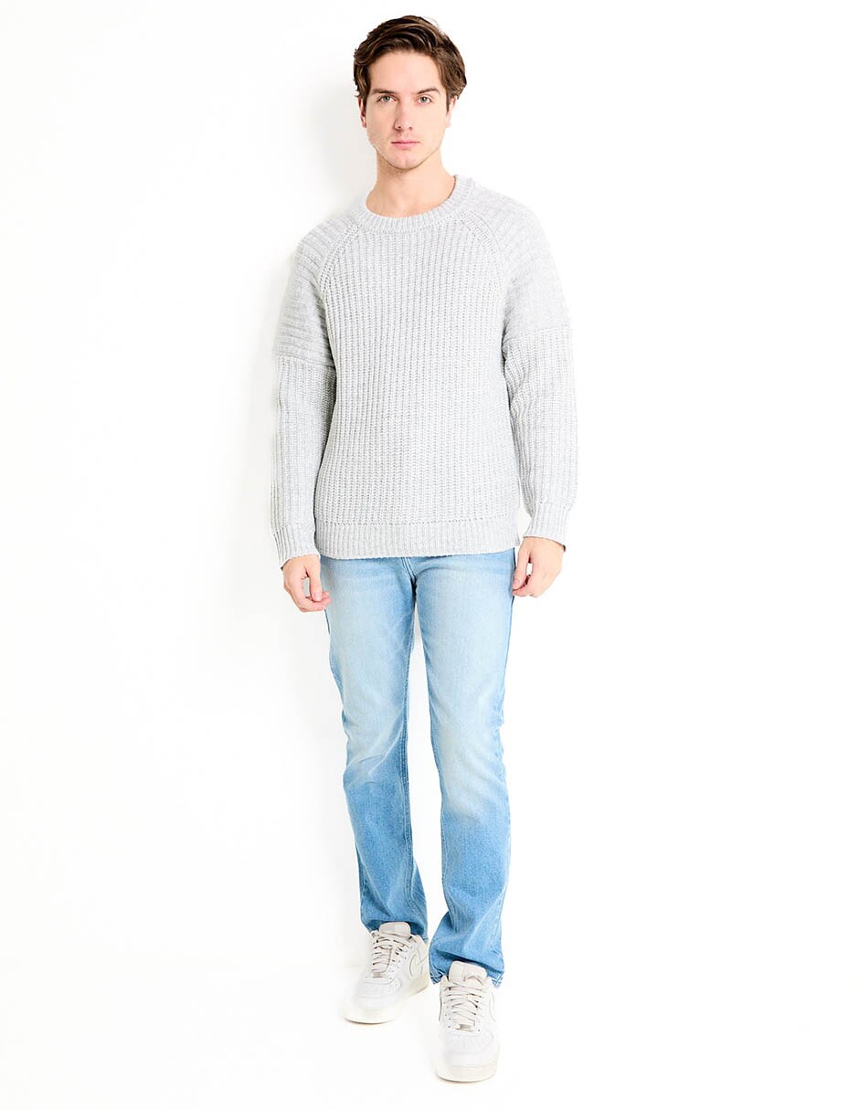 Jeans straight lavado claro para hombre 2