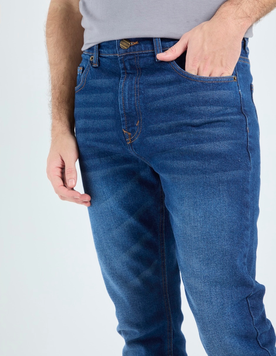 Jeans slim deslavado para hombre 4