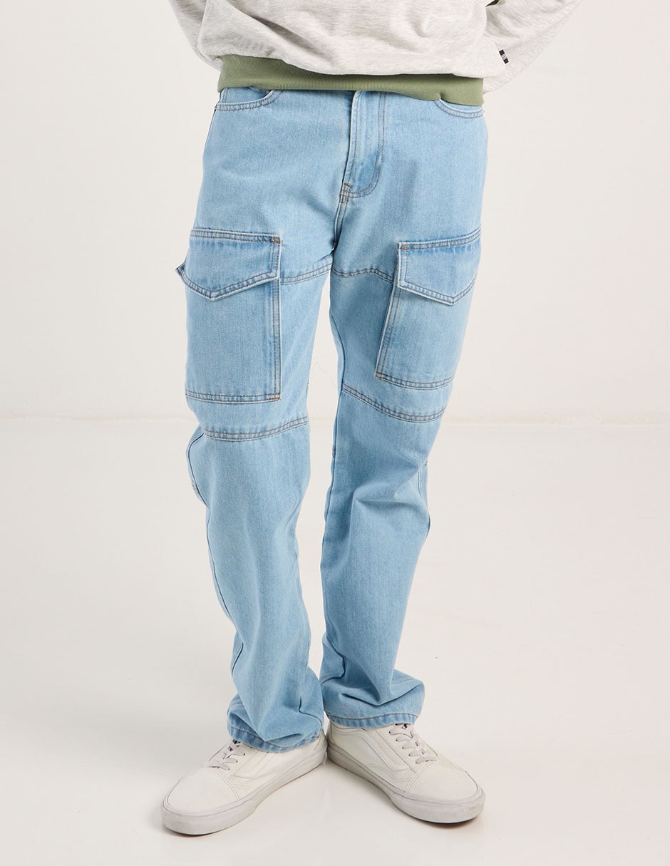Jeans straight lavado claro para hombre Jeans straight lavado claro para hombre