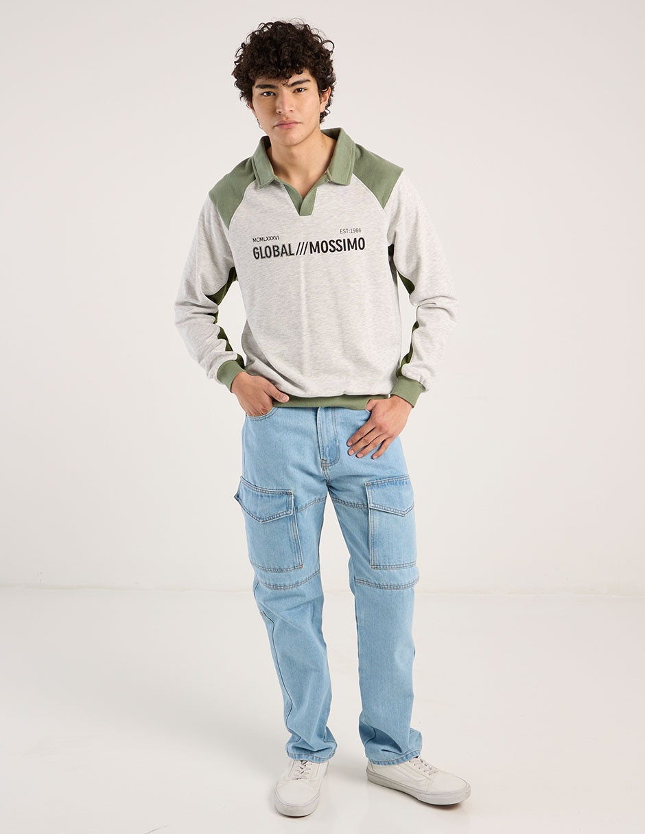 Jeans straight lavado claro para hombre 3