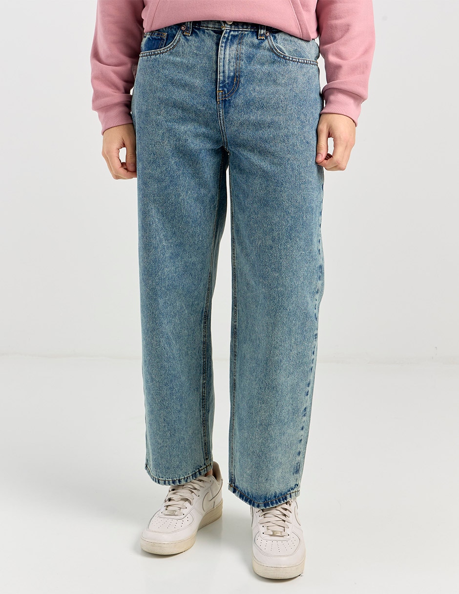 Jeans straight lavado stone wash para hombre