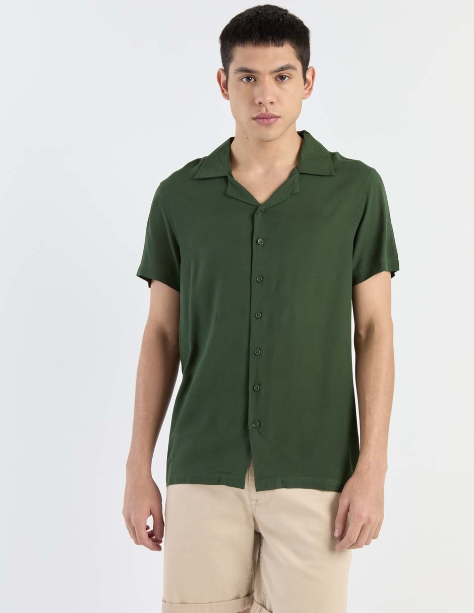 Camisa casual de algodón manga corta para hombre Camisa casual de algodón manga corta para hombre