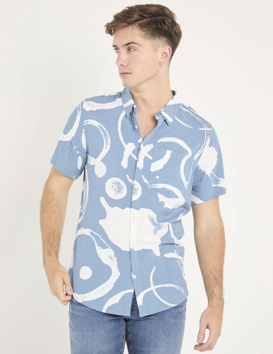Camisa casual manga corta para hombre