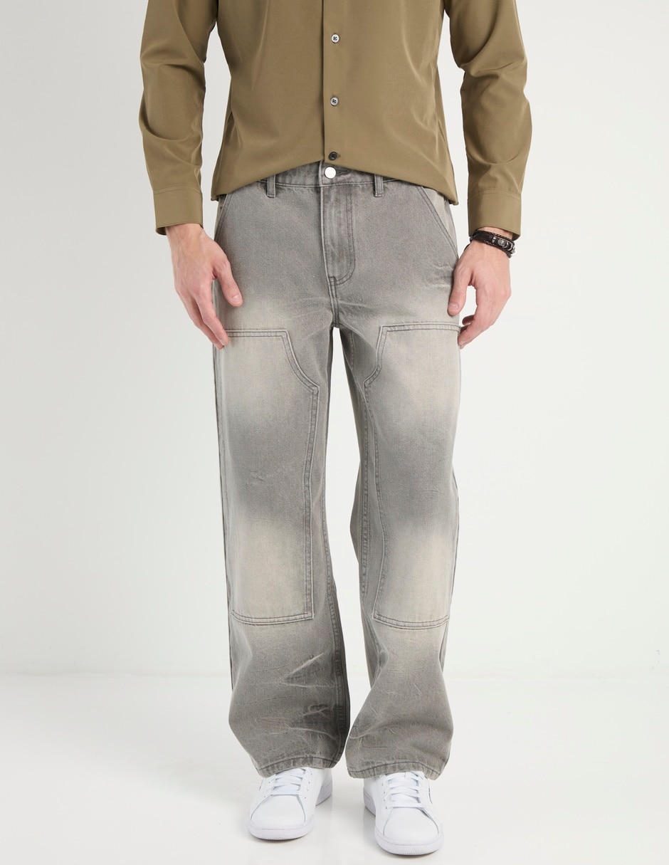 Jeans relaxed straight deslavado para hombre Jeans relaxed straight deslavado para hombre