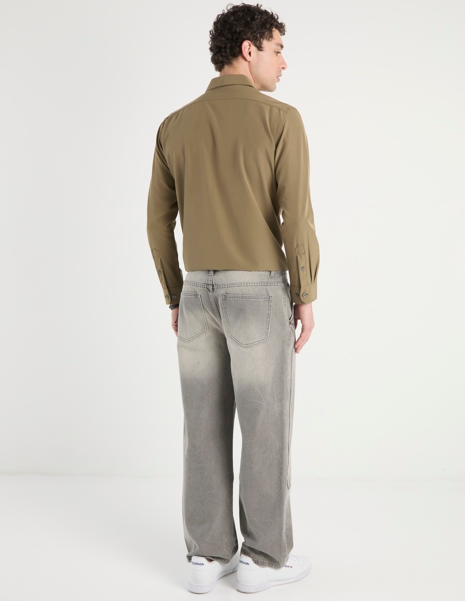 Jeans carpenter straight deslavado para hombre 2