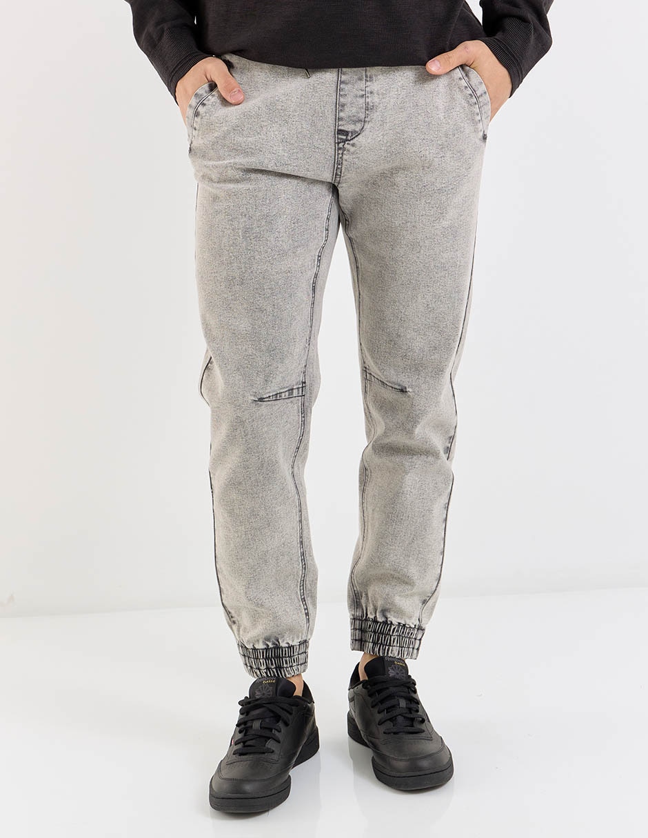 Jeans jogger slim deslavado para hombre Jeans jogger slim deslavado para hombre