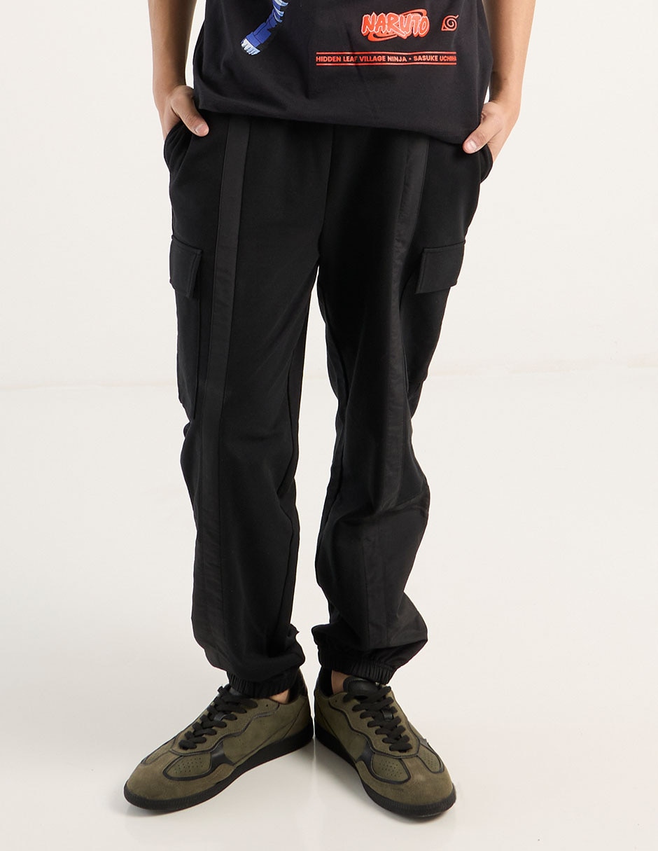 Pants slim con agujeta para hombre