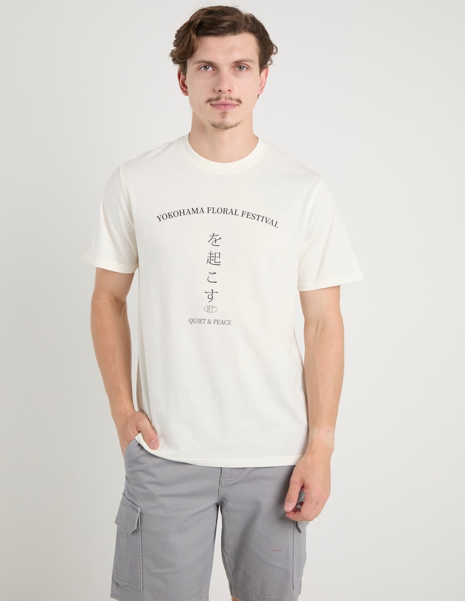 Playera Yokohama Floral Festival cuello redondo para hombre Playera Yokohama Floral Festival cuello redondo para hombre
