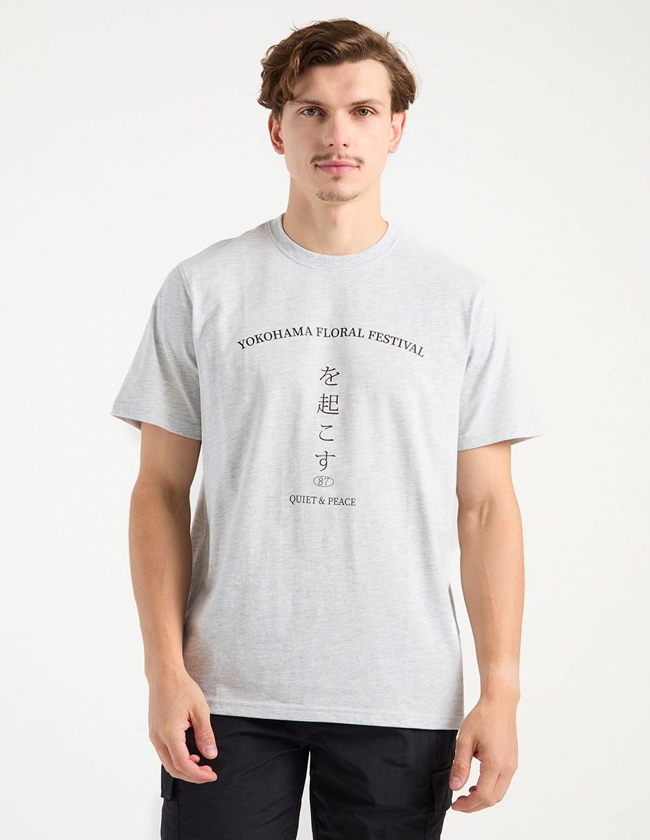 Playera Yokohama Floral Festival cuello redondo para hombre Playera Yokohama Floral Festival cuello redondo para hombre