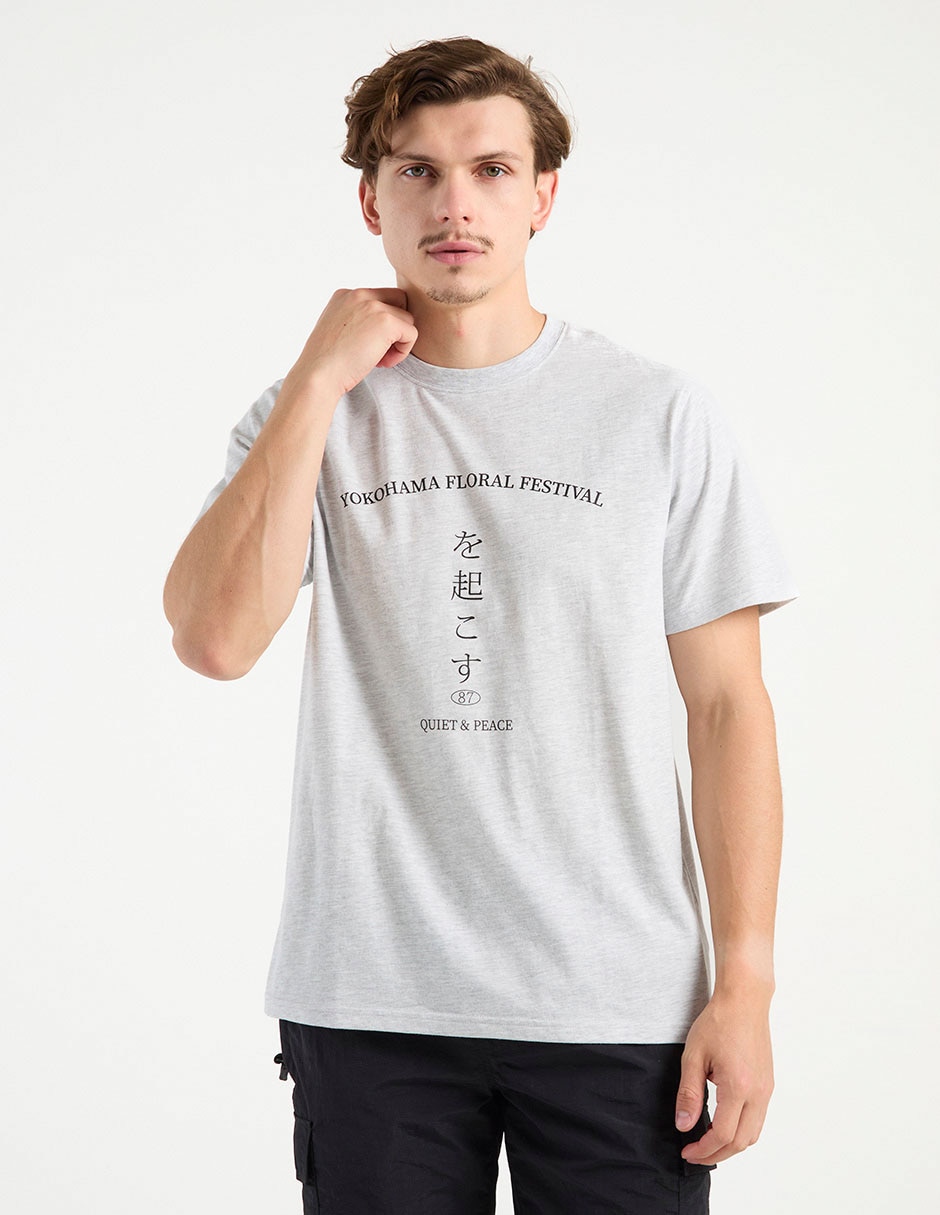 Playera Yokohama Floral Festival cuello redondo para hombre 2