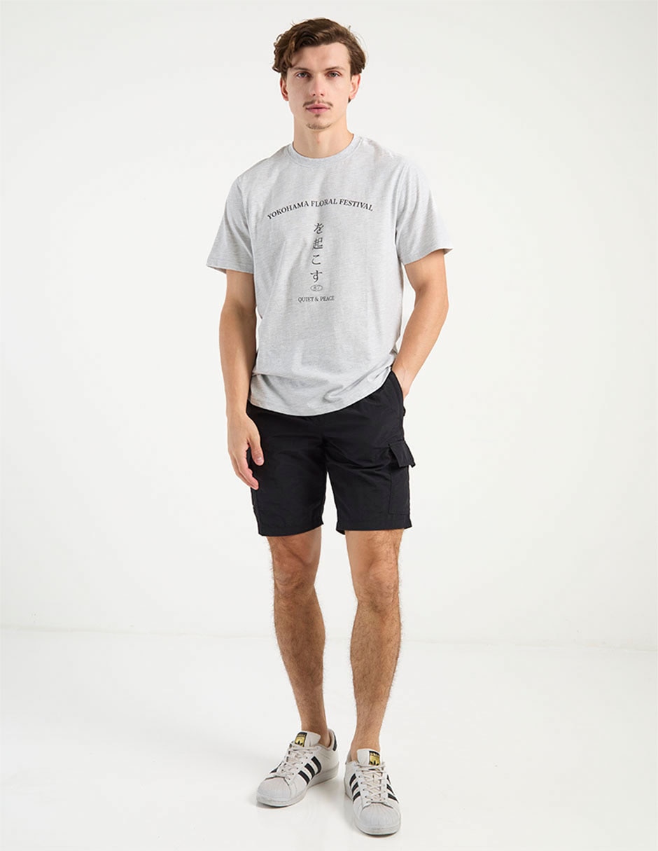 Playera Yokohama Floral Festival cuello redondo para hombre 3